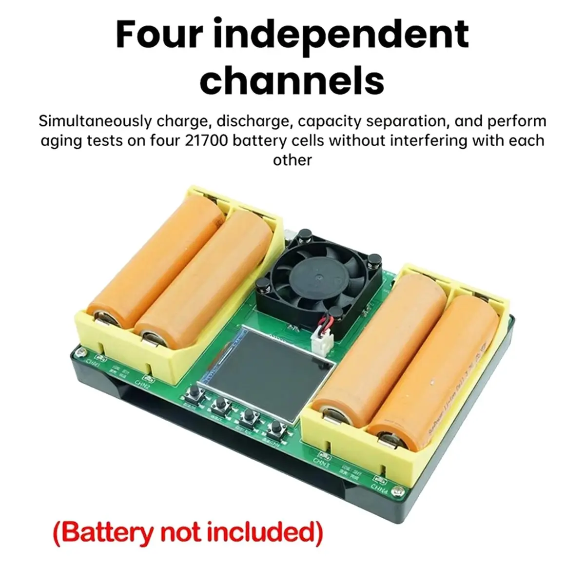 L77A 21700 Battery Capacity Tester 1.77 Inch Screen 4 Channel Charge Discharge Integrated Battery Tester Internal Resistance