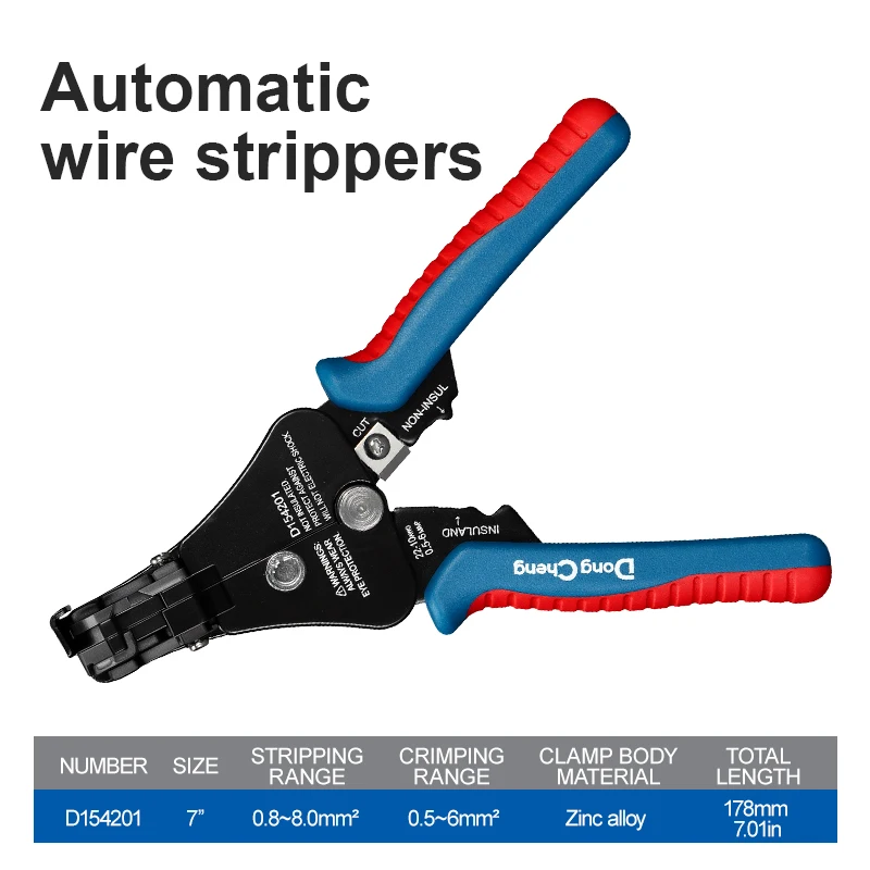Automatische draadstripper van zinklegering SK5 met verwisselbaar mes 65Mn, multifunctionele draadkrimptang, elektrische tang, handgereedschap