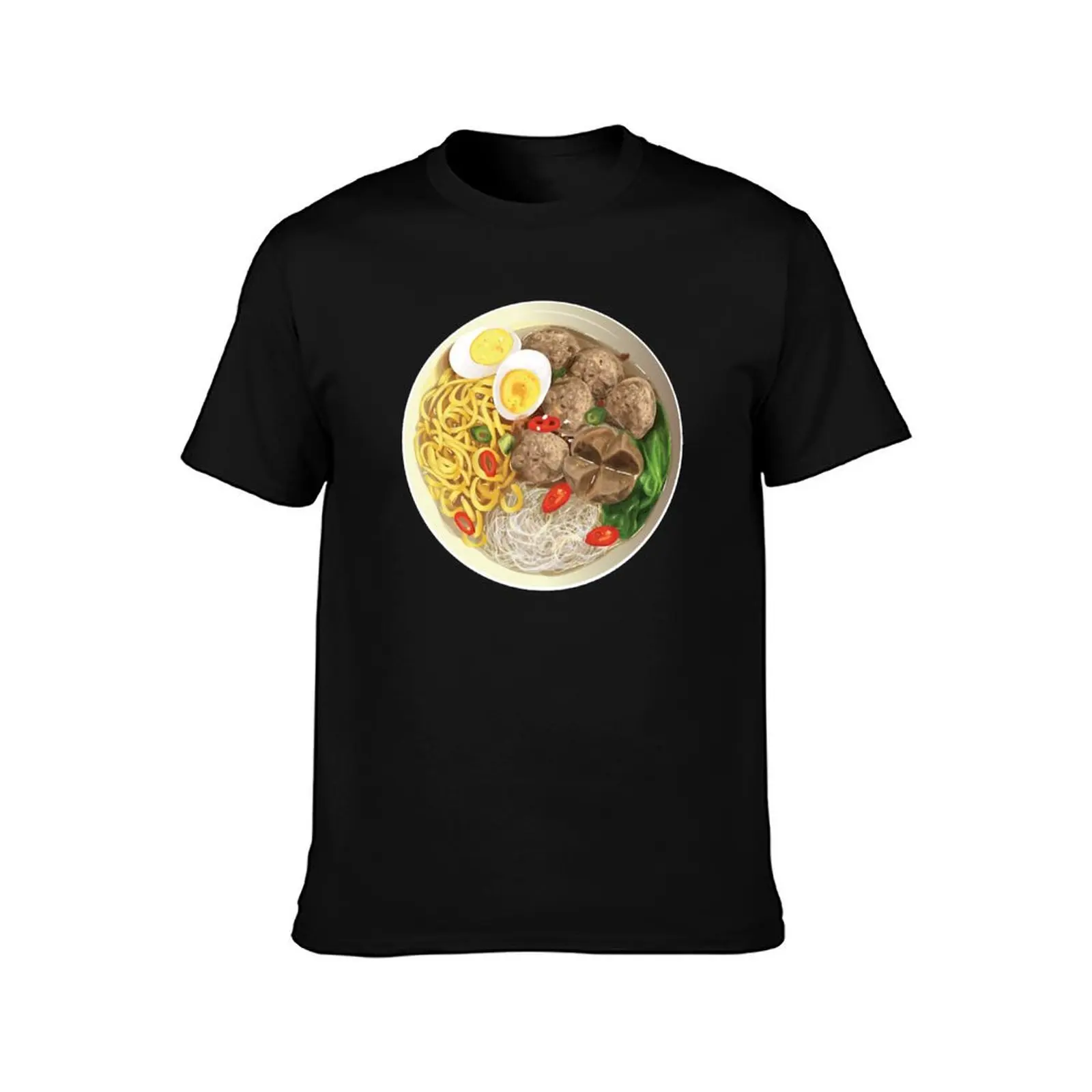 Indonesian Bakso - Meatball Noodle Soup T-Shirt Man t-shirt blanks Short sleeve tee plain white t shirts men