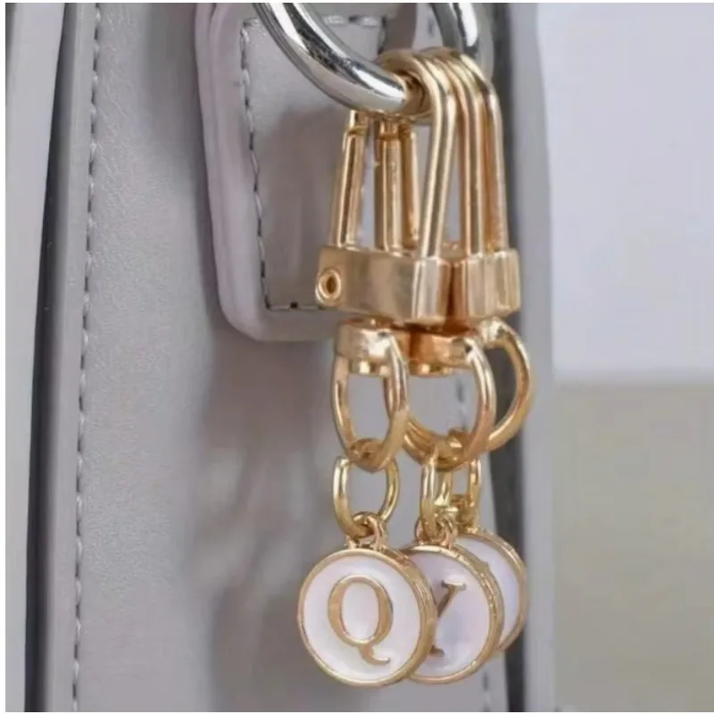 A-Z Name Letter Keychain Alphabet Keyring Metal Holder Women Bag  Charms Accessories Luxury Personalized Gift Jewelry Llaveros