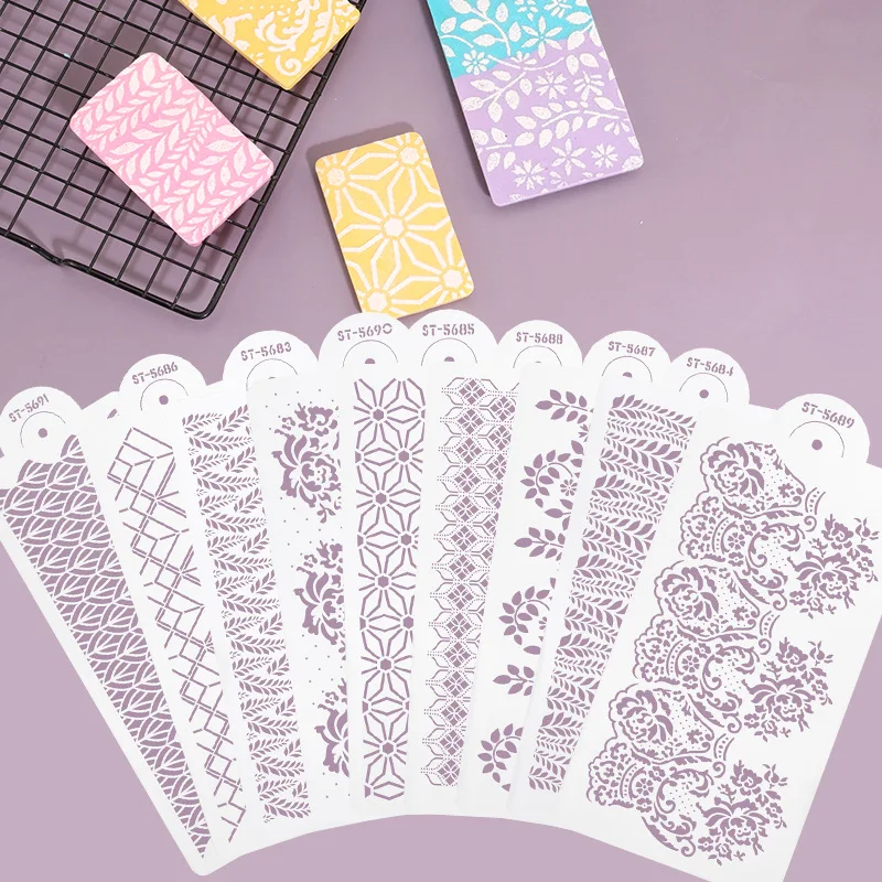 Cake Decorating Stencil Tool,3-in-1 Lace Piping Border Sugar Powder Sifter Template for DIY Baking Reusable Pattern Design