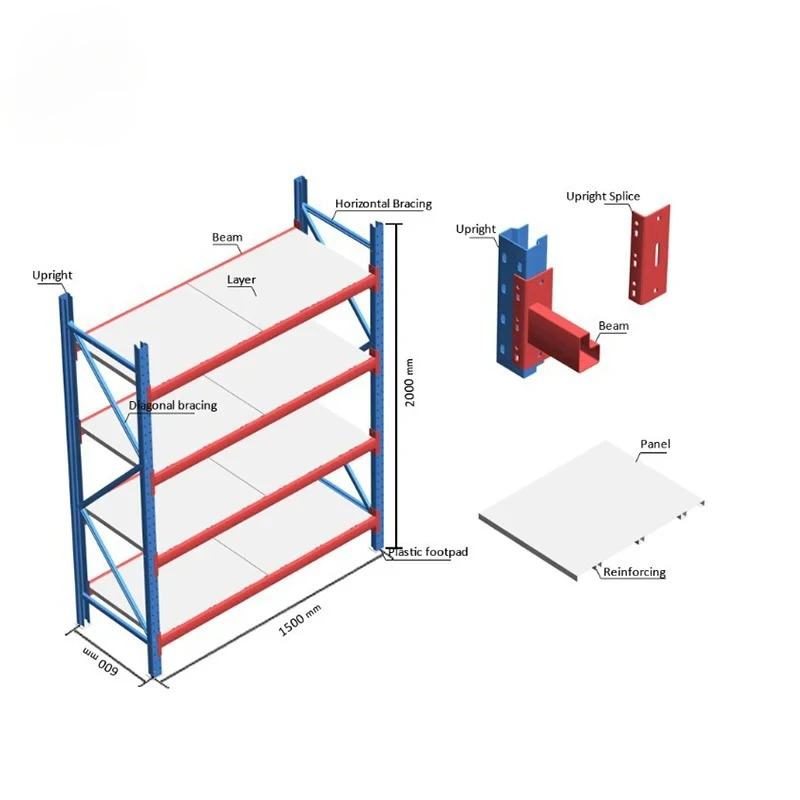 Medium Duty Racks Steel Frame Shelf Storage Rack Corrosion Protection