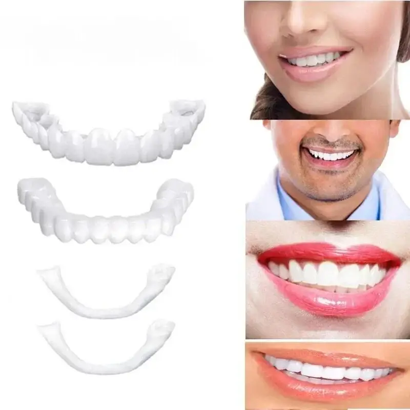 Fake Tooth Set Upper and Lower Teeth Set Veneer Simulation Dental Cover Filling Material Dentals Cavity Repair Artifact
