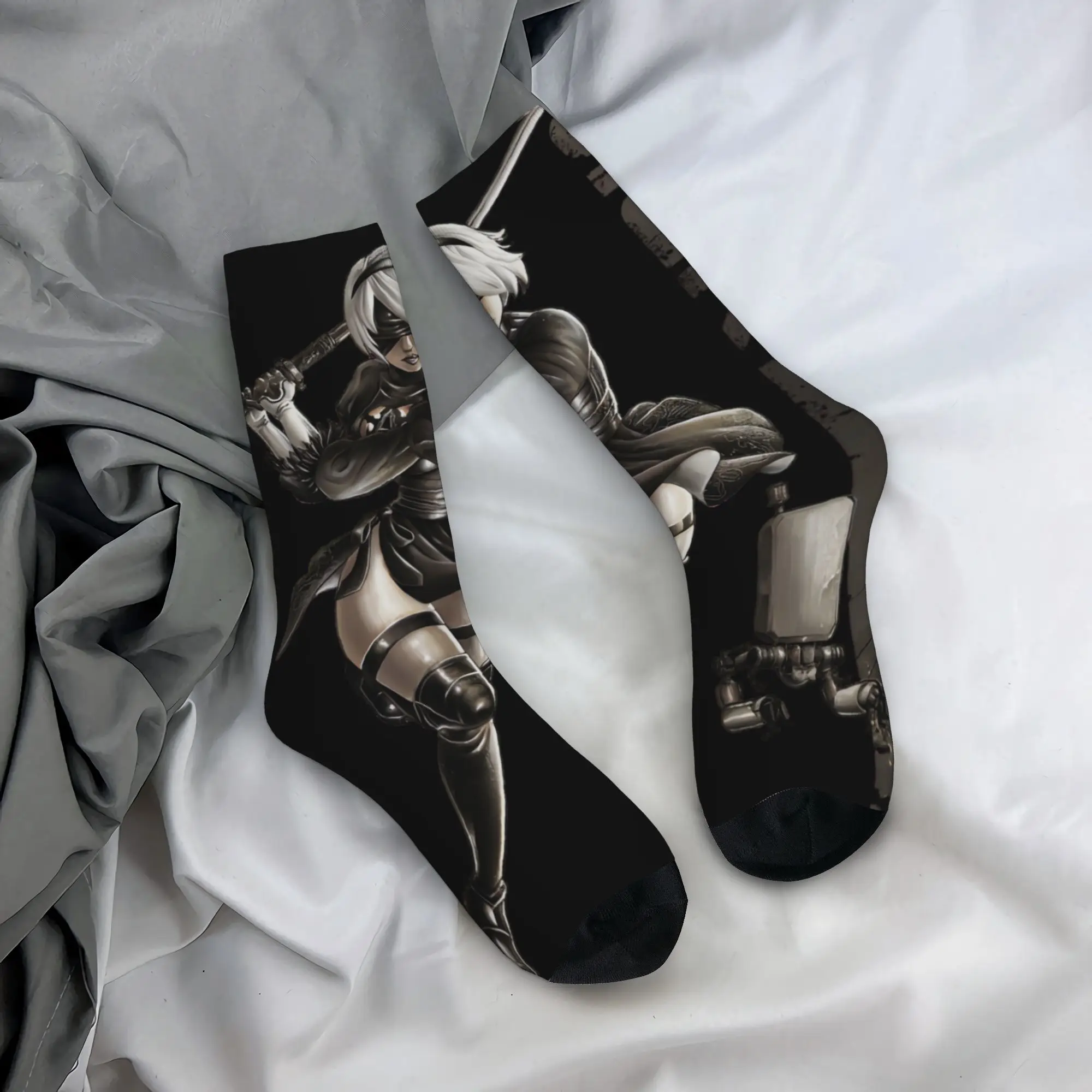 Nier Automatas  Stockings Men  Socks Medium Soft Harajuku Socks Autumn Outdoor Anti Sweat Graphic Socks Birthday Present
