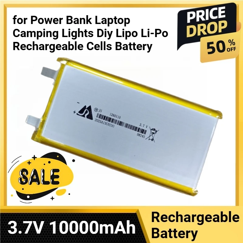

1260110 Lithium Polymer Batteries 3.7V 10000mAh for Power Bank Laptop Camping Lights Diy Lipo Li-Po Rechargeable Cells Batteryy