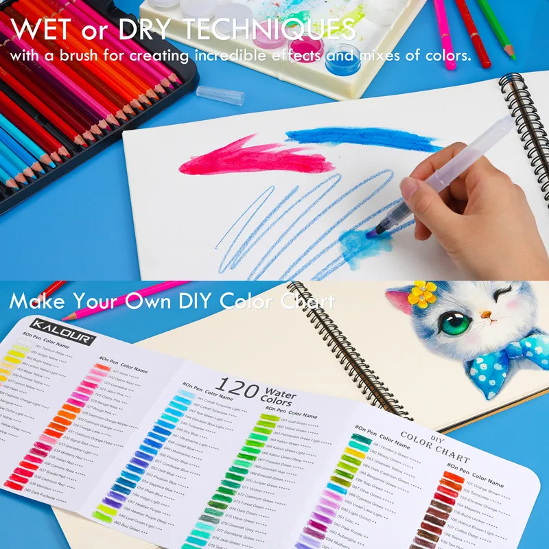 Colored Pencil Professional Watercolor Pencil 120 Colors Drawing Set Water Soluble Coloured pencils For Painting School Supplies