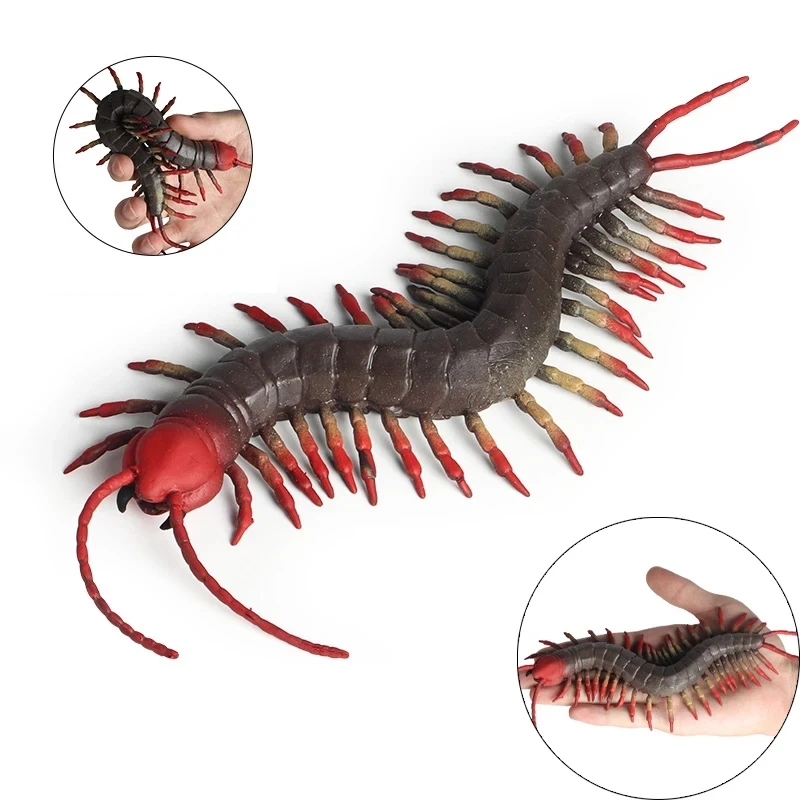 Funny Rubber Centipede Insects TPR Simulation Animal Model Halloween Children\'s Scary Soft Pinch Fun Stress Relief Venting Toys