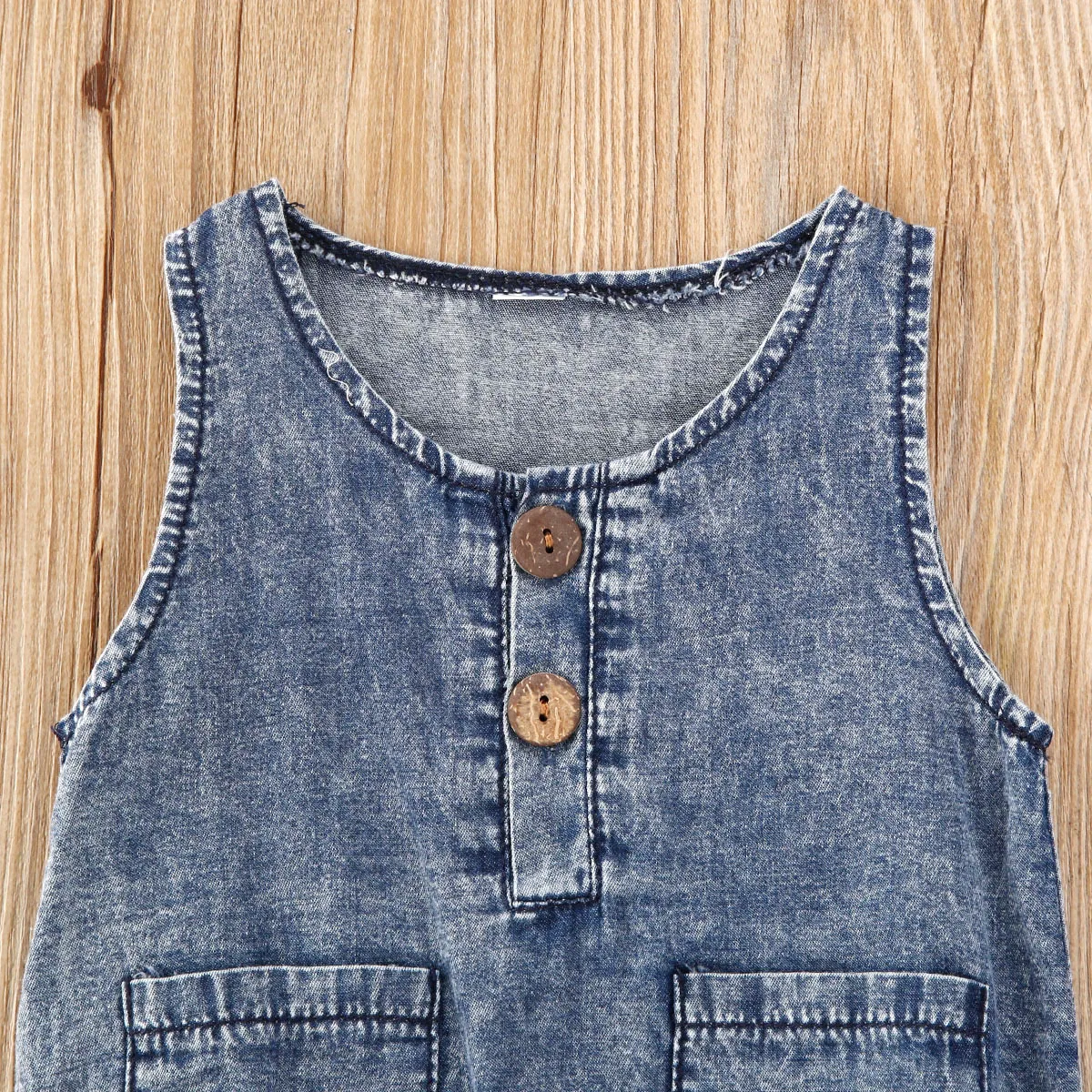 Baby Summer Clothing Denim Rompers Toddler Newborn Baby Boys Girls Sleeveless Button Pocket Rompers Jumpsuits Casual Outfits