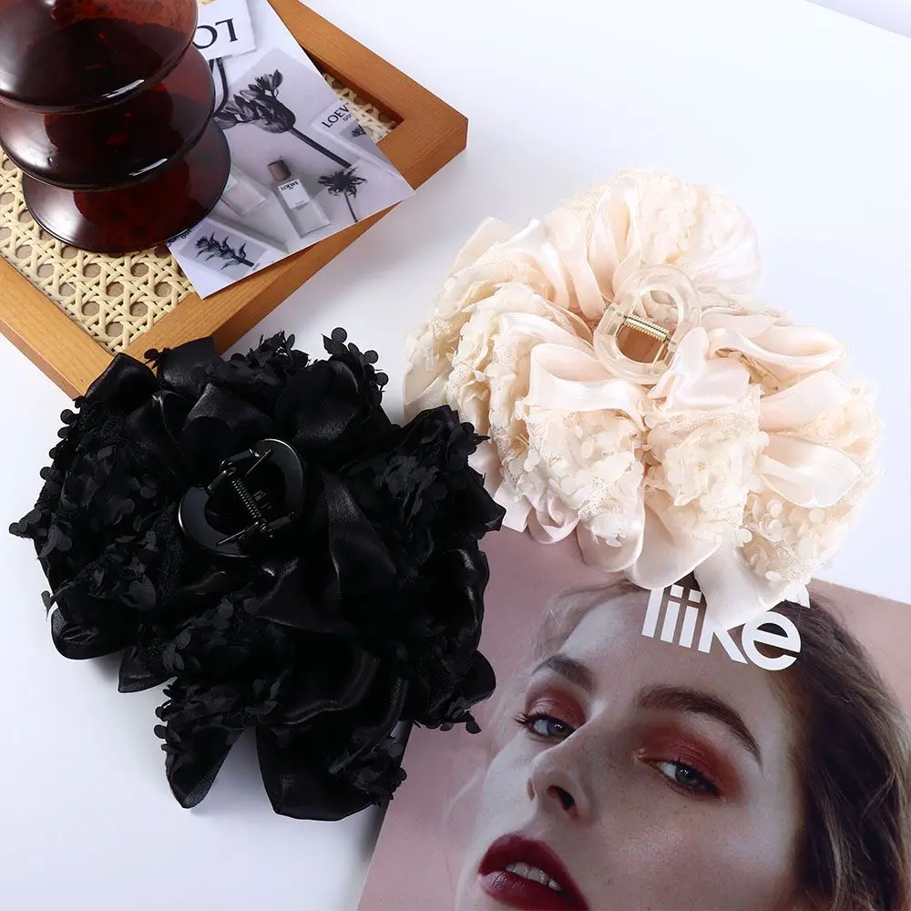 

Bubble Bow Hair Claw Cute Lace Mesh Large Hair Clip Two-sided Multilayer Hair Pins Lady