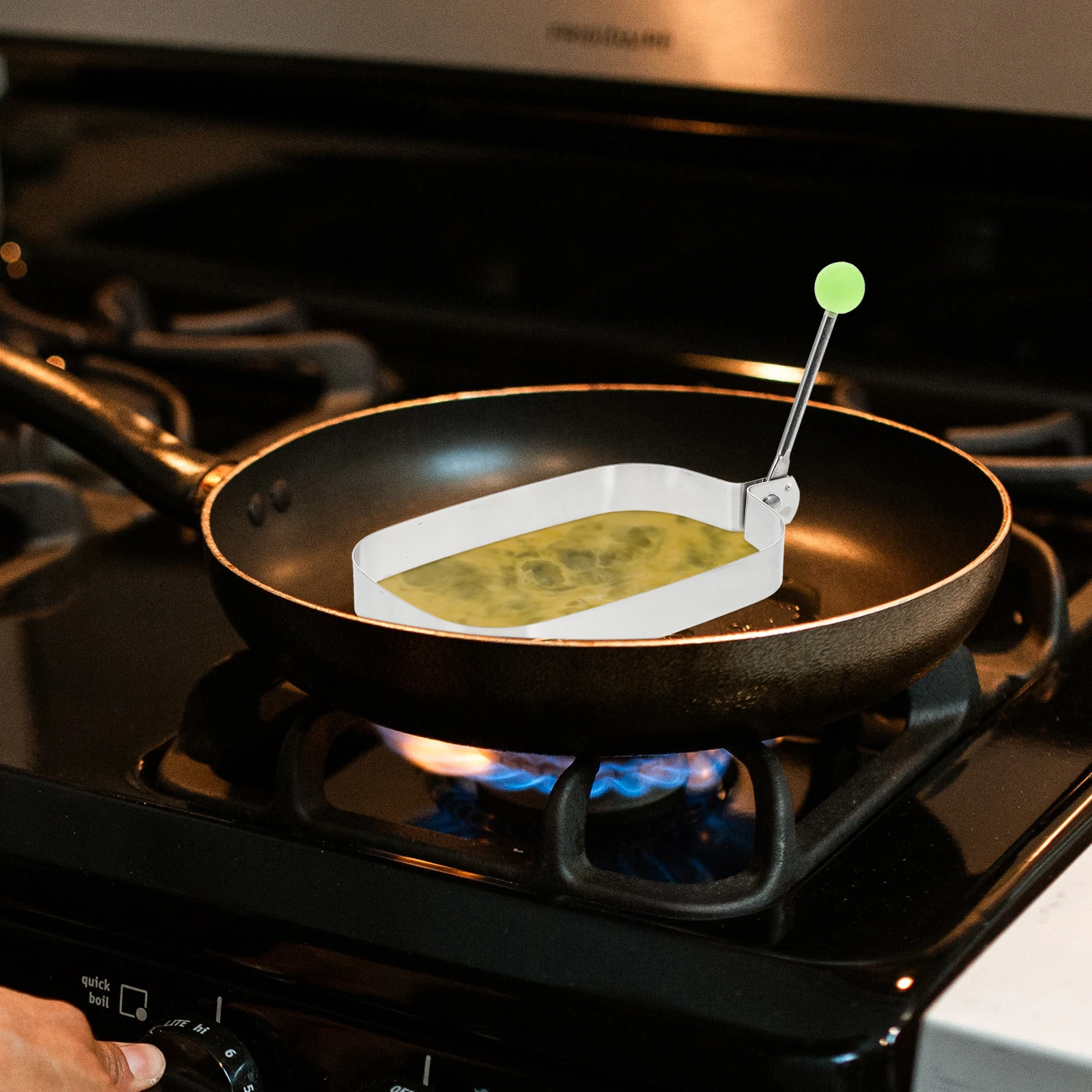 

Fried Egg Mold Stainless Steel Nonstick Oven Air Fryer Pan Safe Material Easy Demould Clean AntiScald Handle Foldable