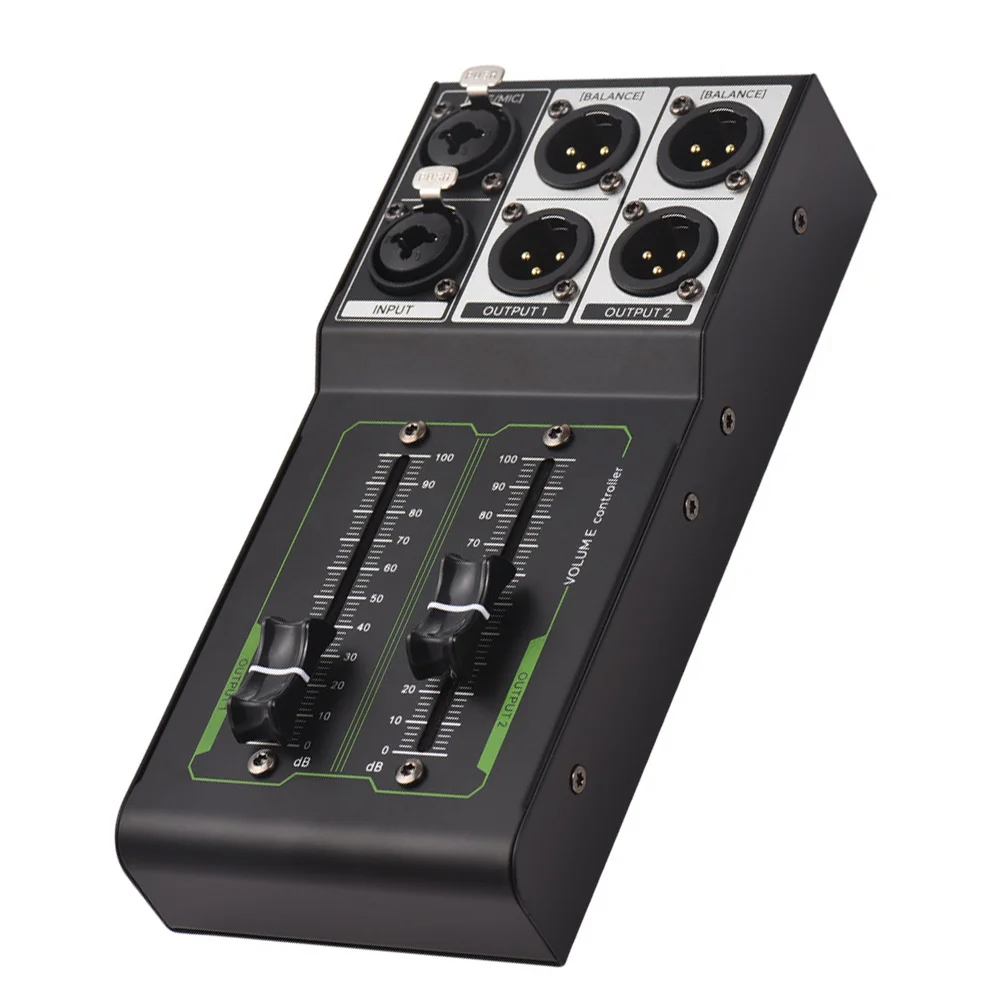 Studio Monitor Controller Passive Professional Volume Controller 1 Input 2 Output 70mm Fader Precise Audio Control