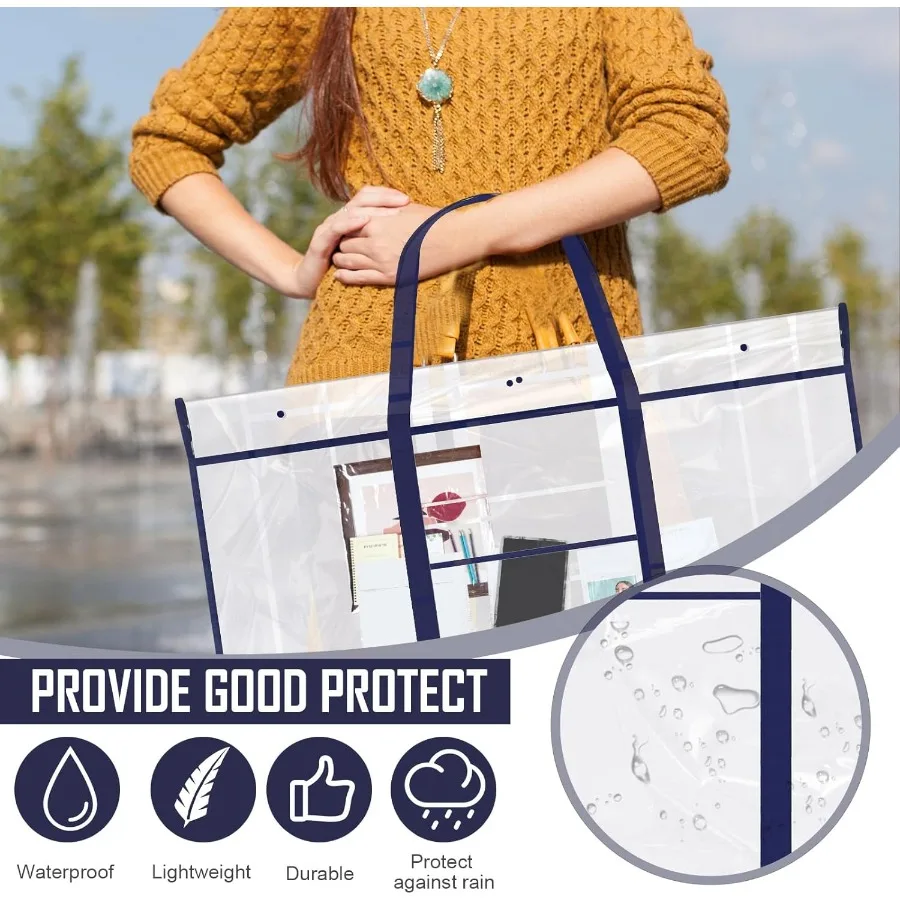 Paquete de 3 bolsas de portafolio de arte grandes para almacenamiento y exhibición de carteles, carpetas de portafolio de PVC duraderas con bolsillos para boletín de obras de arte