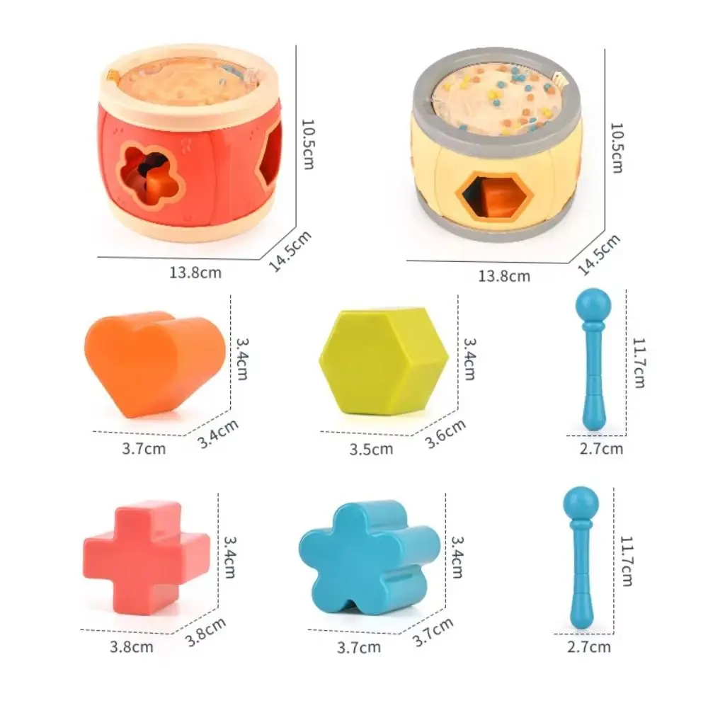 モンテッソーリ子供用ミュージカルドラムセットパーカッション形状マッチング迷路ベビー楽器ポータブルリズムサウンド