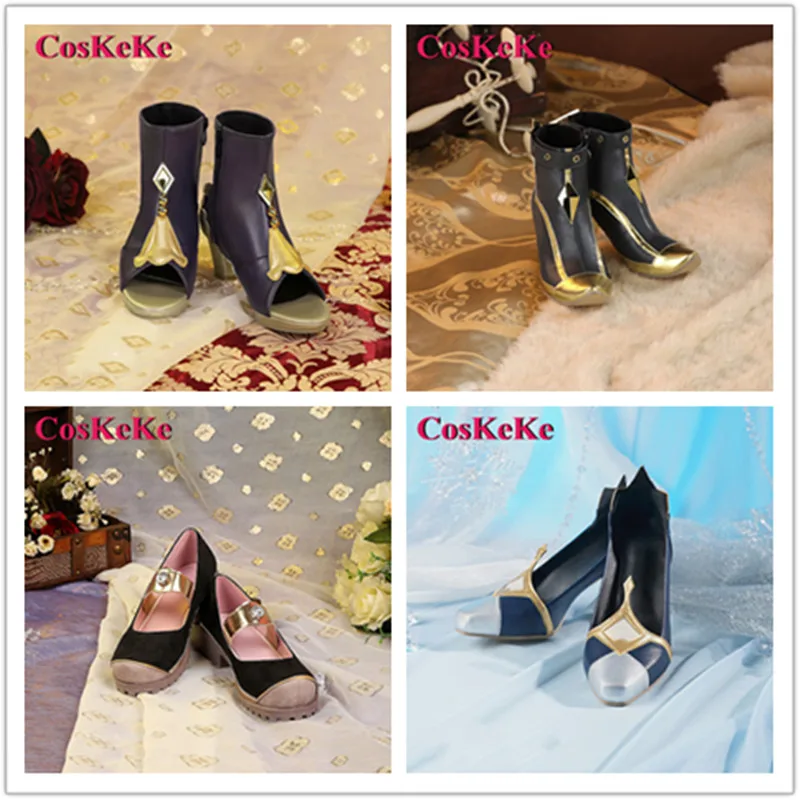 

CosKeKe Collei/Dehya/Dori/Yelan Shoes Cosplay Anime Game Genshin Impact Universal High-Heeled Shoes Party Role Play Accessories