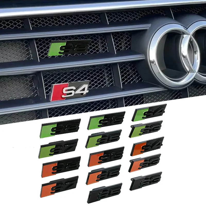 3D ABS Sticker Car Logo Front Grille Badge For Audi S3 S4 S5 S6 S7 S8 RS3 RS4 RS5 RS6 RS7 RS8 RSQ3 RSQ4 RSQ5 RSQ6 RSQ7 Emblem