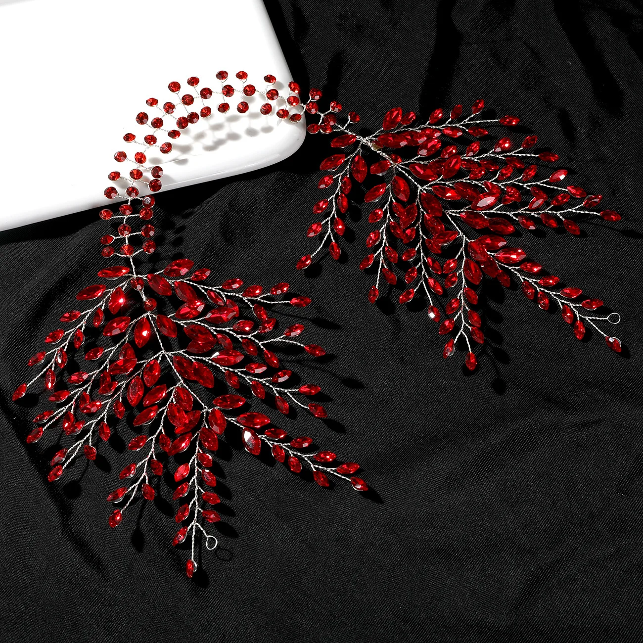 SLBRIDAL Handgefertigtes, trendiges Braut-Stirnband mit Kristallen, Strass und Perlen, Hochzeits-Haarschmuck für Frauen, Brautjungfern-Kopfschmuck, Schmuck. – Detail 3