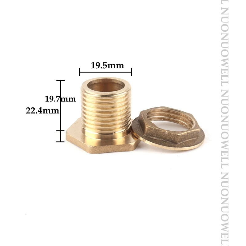 1pcs Fish Tank Adapter 1/2' Male Thread Brass Pipe Single Loose Key Swivel Fitting Nut Water Tank Copper Jointer Connector