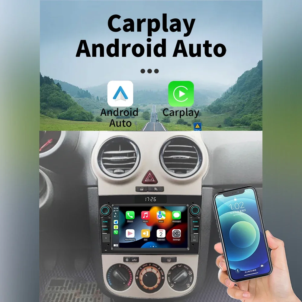 لأوبل فوكسهول كورسا C MK2 2001-2006 اللاسلكية Carplay أندرويد السيارات أندرويد سيارة الوسائط المتعددة 2 الدين راديو رئيس وحدة نظام تحديد المواقع 7 "ستيريو