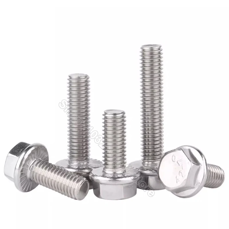 M5 M6 M8 M10 M12 A2 304 Stainless Steel GB5787 External Hexagon Head with Serrated Flange Cap Screw Hex Washer Head Bolt DIN6921