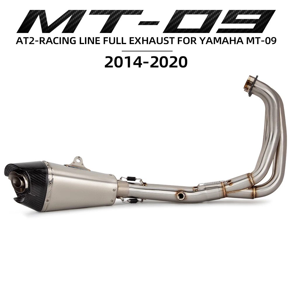 

Race AT2 из нержавеющей стали с глушителем TRACER 900 MT09 XSR900 2014-2020, полная мотоциклетная система, выхлопная труба, переднее звено
