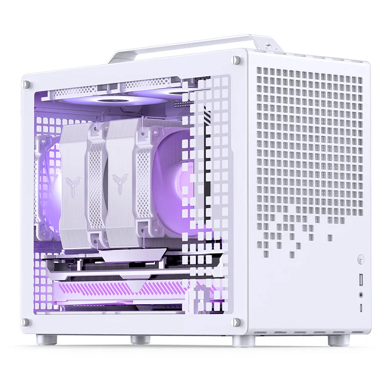 

2025 hot saleJONSBO Jasper Z20 chassis removable handle MATX white simple desktop small chassis supports 240 water cooling