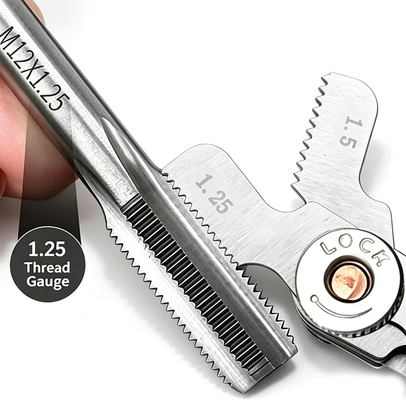 Metric Imperial American Thread Pitch Gauge 50° and 60° Integrated Thread Profile Gauge Thread Angle Measuring Tool