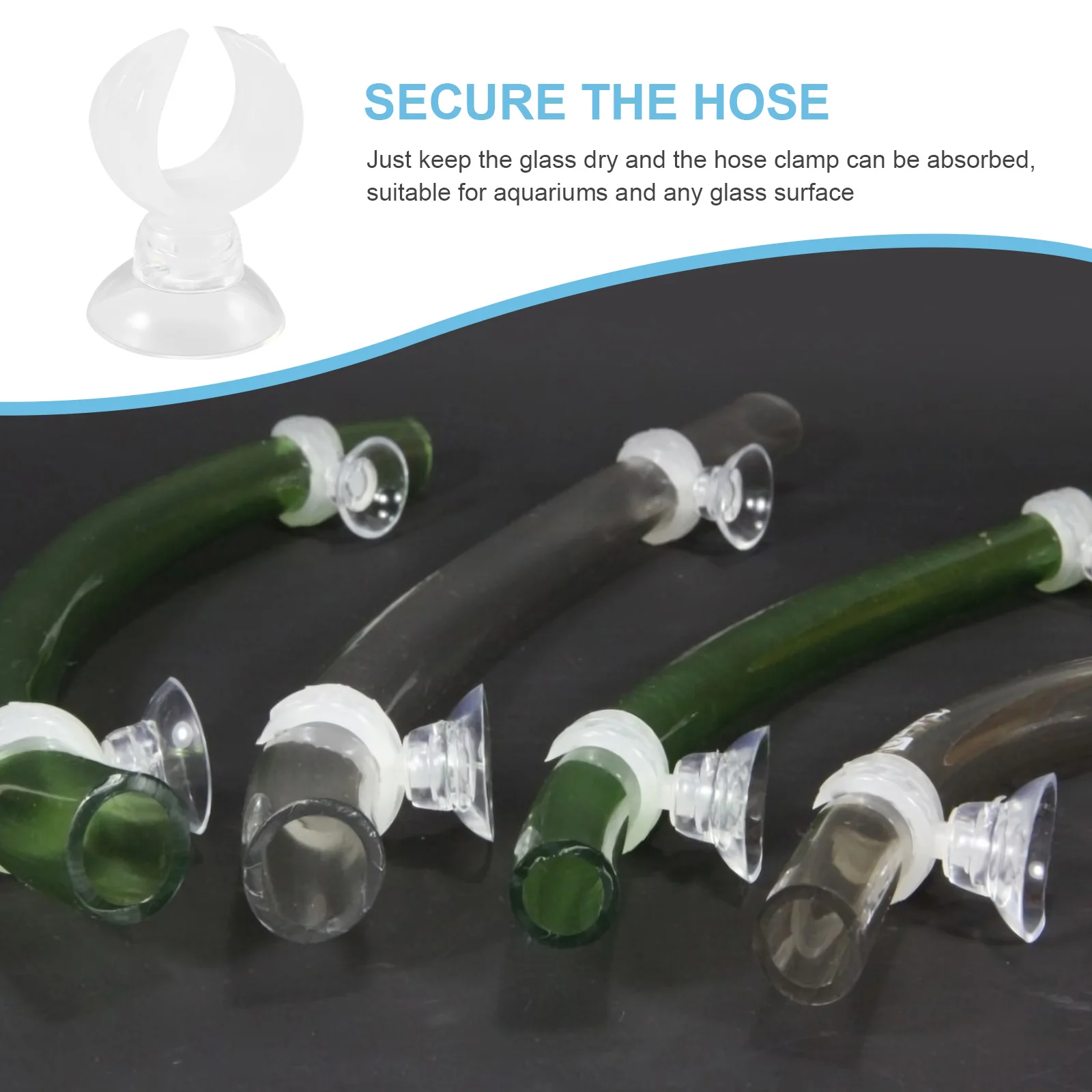 

4Pcs Aquarium Suction Cup Clip Transparent Feeder Tube Holder Easy Adjust Position Long Lasting Feeder Tube Clip