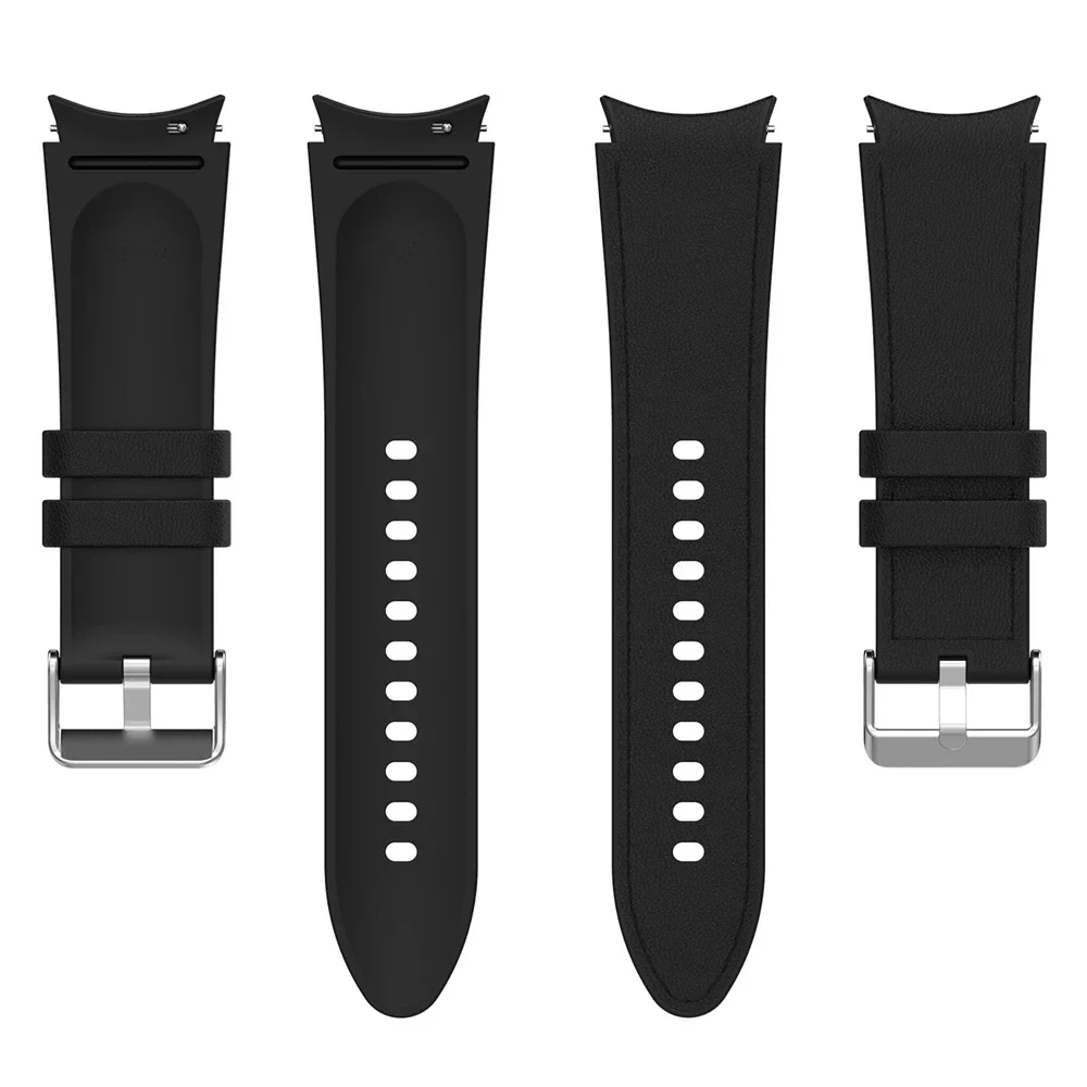 Leather+Silicone Strap For Samsung Galaxy Watch 6 5 Pro 40mm 44mm Replacement Band Watch 6 4 Classic 47 43mm 46mm Bracelet Belt