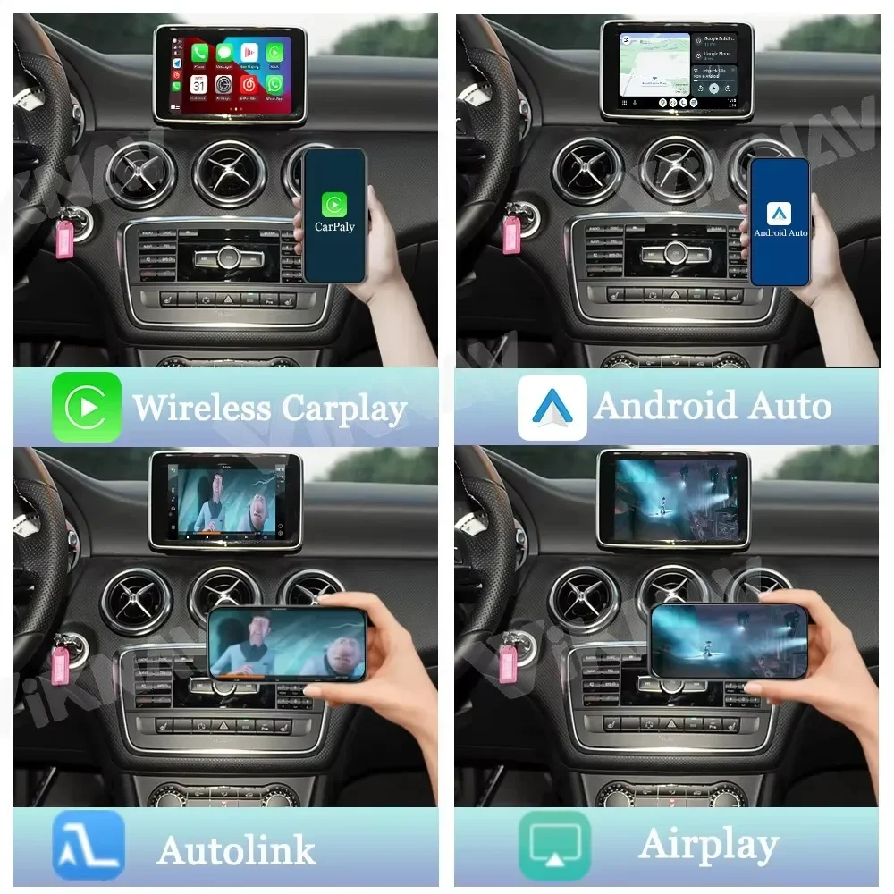 

Для Mercedes-Benz A-класса W176 2013-2017: Декодер-интерфейс для обновления CarPlay, сенсорный экран, Android Auto, мультимедиа, Wi-Fi, Bluetooth, проигрыватель, стереосистема