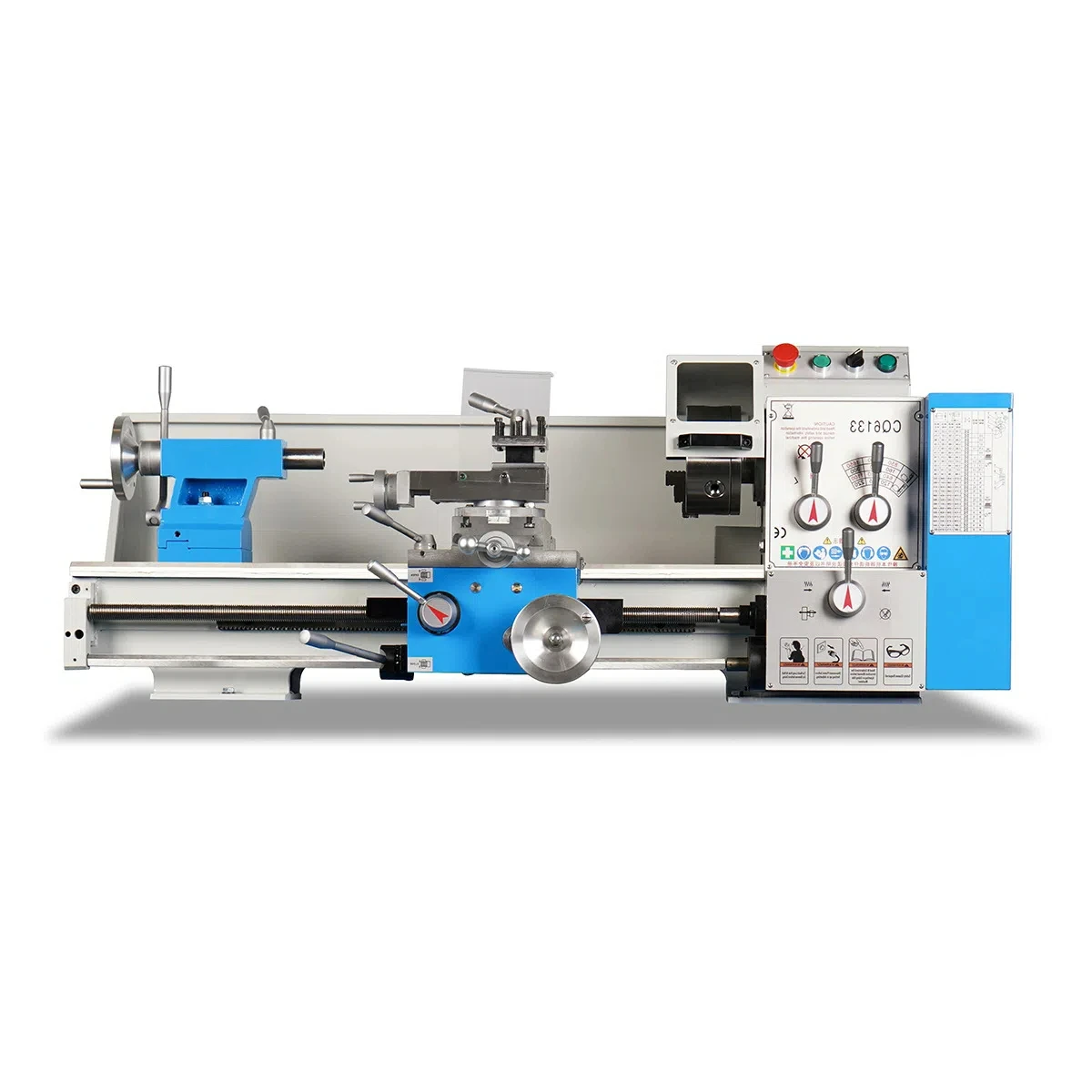 Torno multifuncional pequeño, totalmente de engranaje metálico, torno de banco de velocidad Variable, máquina de doble palanca de grado Industrial