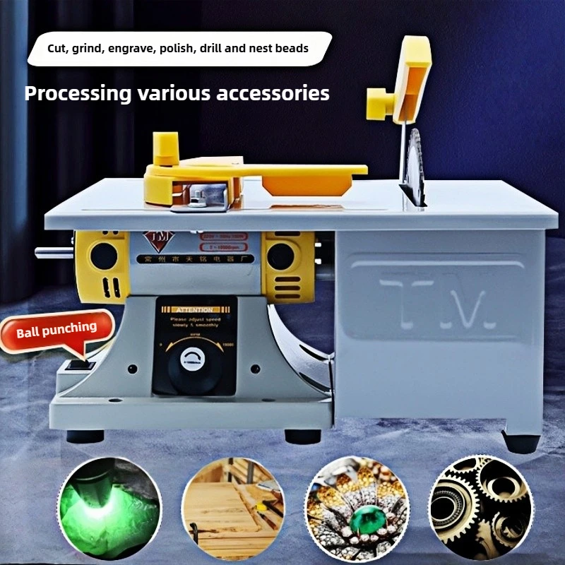 

Tabletop Jade Cutting Machine Mini Benchtop Polisher Multi Functional Jewelry Lapidary Tool for Gem Stone Polishing and Trimming