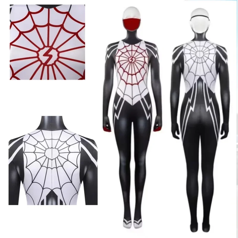 هالوين العنكبوت سيندي القمر تأثيري حلي بذلة خارقة أنثى فانتازيا زي الحرير البدلة هالوين كرنفال هدية