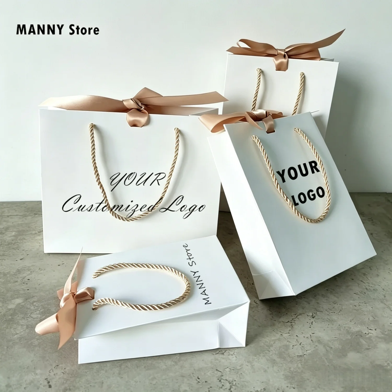 10 Pcs Custom Logo Gift Bag Packaging Box For Small Businesses Valentines Day Paper Bag Favors Boxes Wedding Birthday Flower