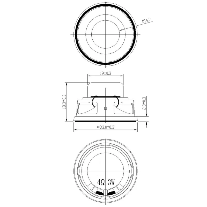 DD 4Ohm 3W Full-Ranges Multimedias Speaker 33mm Inner Speaker for Home DIY