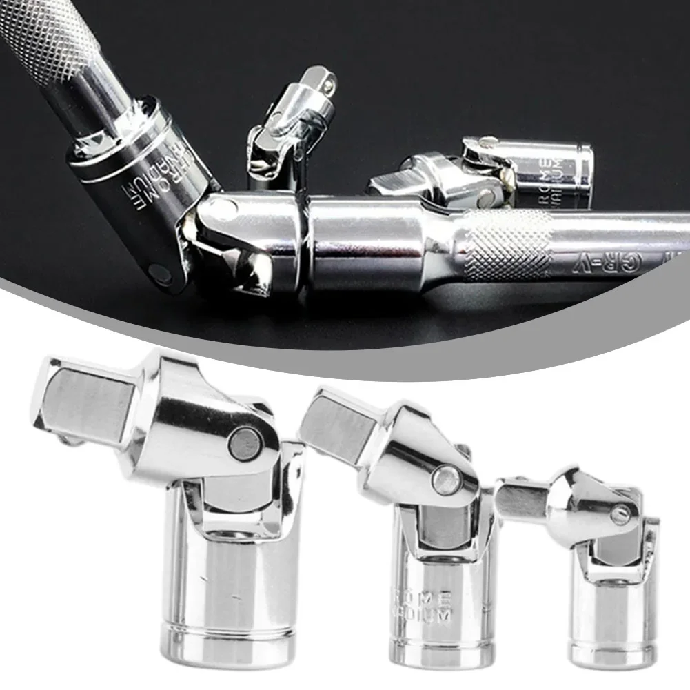 Universal Joint Swivel Socket Adapter Drive Converter 1/4 3/8 1/2 Head Chrome Vanadium Steel Ratchet Extension Bar Socket