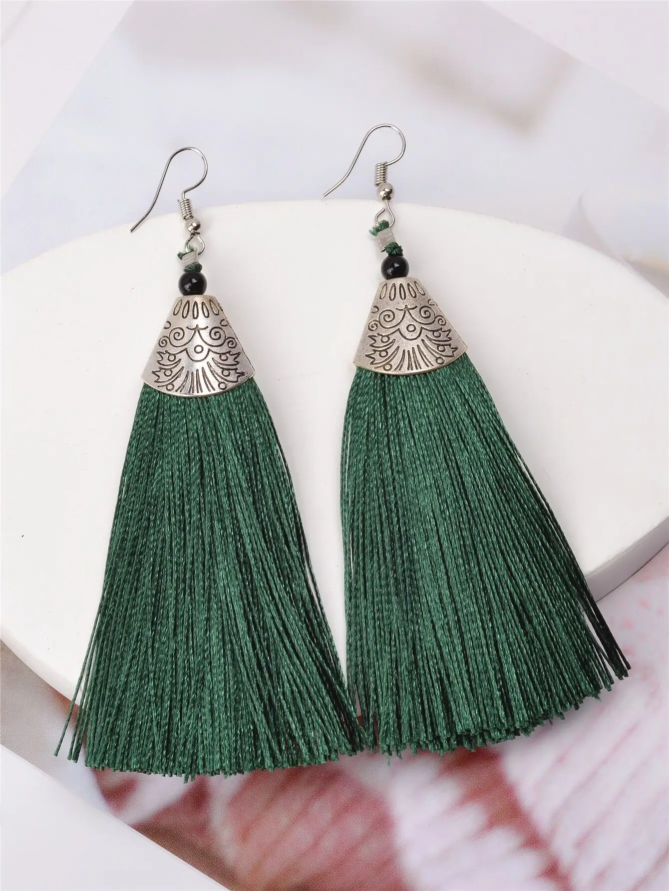 Big Fringed Dangle Flowers Earring Pendientes Exaggrated Long Tassel Earrings Thread Statement Drop Earrings