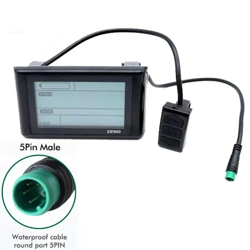 Pantalla LCD SW900 para Bicicleta Eléctrica, 24V/36V/48V/52V/60V, Panel de Medición LCD para Bicicleta Eléctrica, Accesorios para Bicicleta Eléctrica