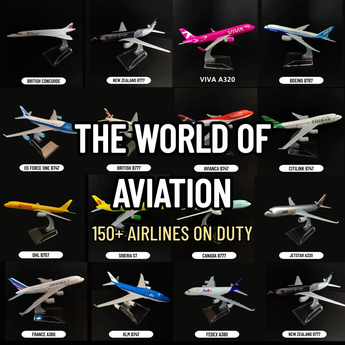 Scale 1:400 Metal Airplane Replica A320 A330 A380 B747 B777 Airlines Boeing Airbus Model Diecast Aircraft Miniature Toy for Boys