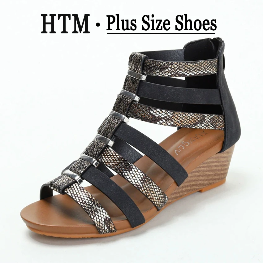 Bohemia Wedge Heeled Women Sandals Summer 2026 Peep Toe Heels Vintage Roman Sandals Gladiator Sandalias 