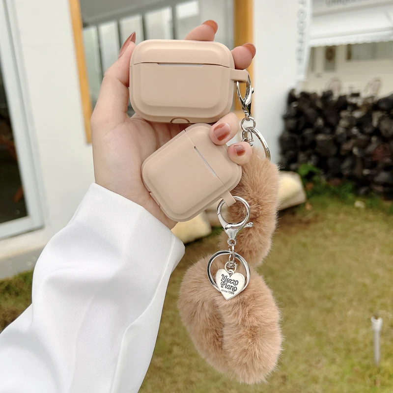 Apple Airpods pro 2/3 Proケース,ペンダント付き保護イヤホンケース,無地の基本的なシリコンケース