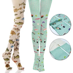 Women's Sexy Tights Stylish Y2k Japanese Harajuku Abstract Print Pantyhose Nightclub Party Stockings Lolita Tattoo Pantyhose