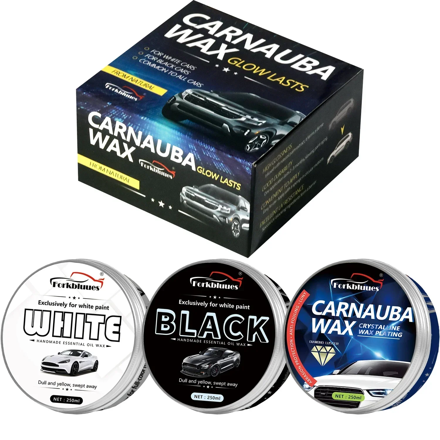 

Car Wax Crystal Plating Set Hard Glossy Wax Layer Covering Paint Surface Coating Formula Waterproof Film Car Polish Paste