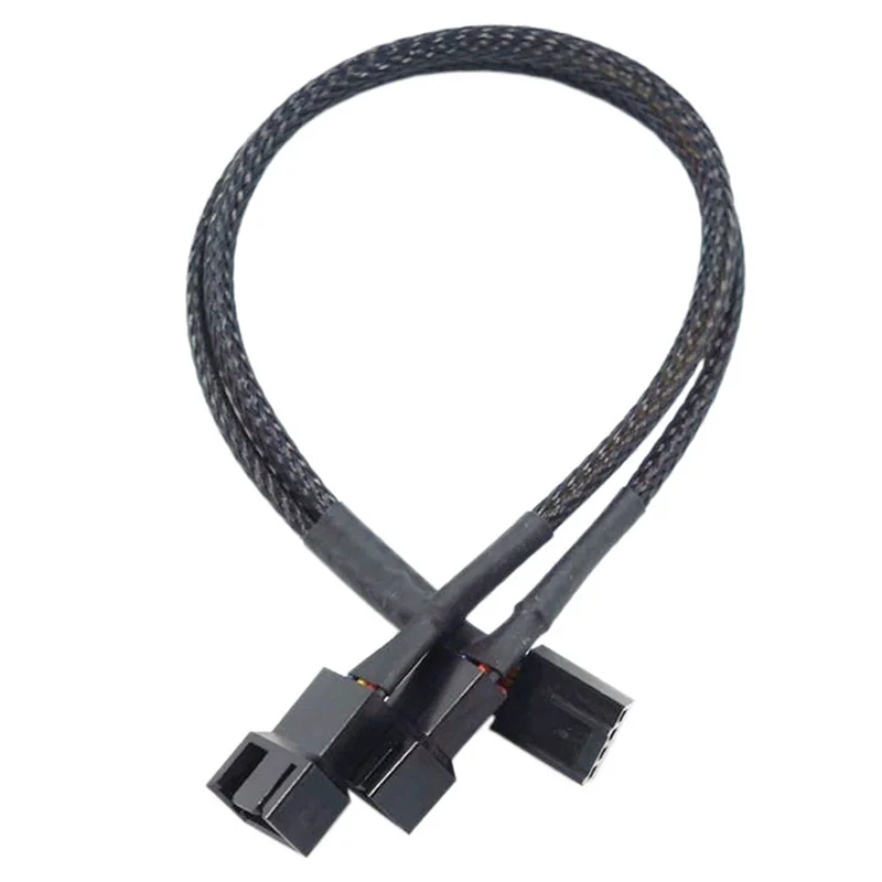 10Pcs Computer Fan Cable 4Pin PWM Temperature Control Cooling Fan Cable 1 To 2 Computer Transfer Cable Splitter