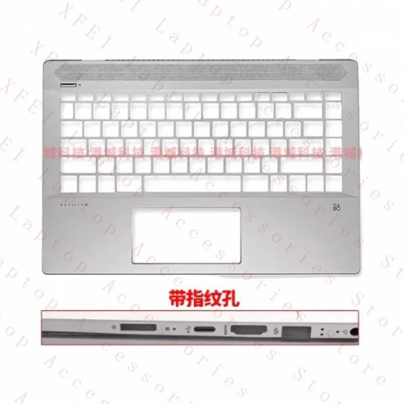 D  FOR Hp 14-CE TPN-Q207 With Fingerprint Port Palmrest Case Keyboard Frame