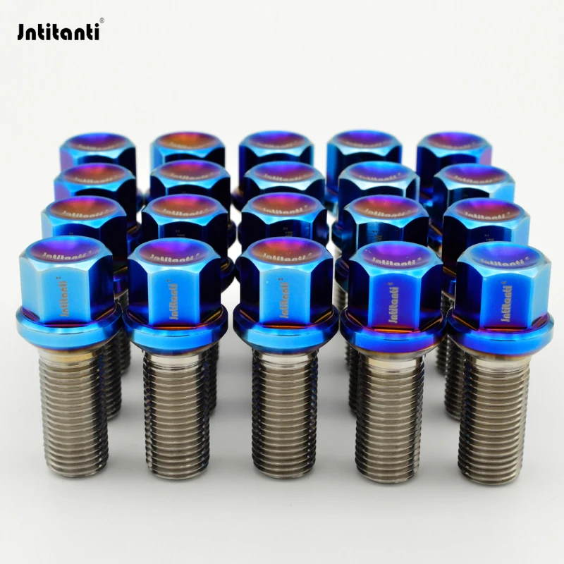 Jntitanti Gr5 titanium wheel bolt lug screw M14x1.5x28-45mm Ball seat for VW Audi skoda etc