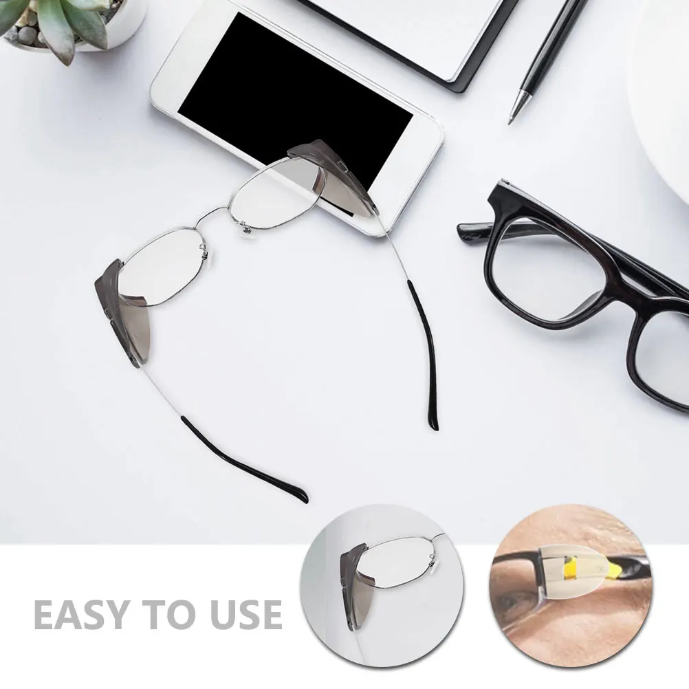

3 Pairs Glasses Protective Wings Side Shields Clear Eyeglasses PU TPU Resistant Safety Protection Lightweight