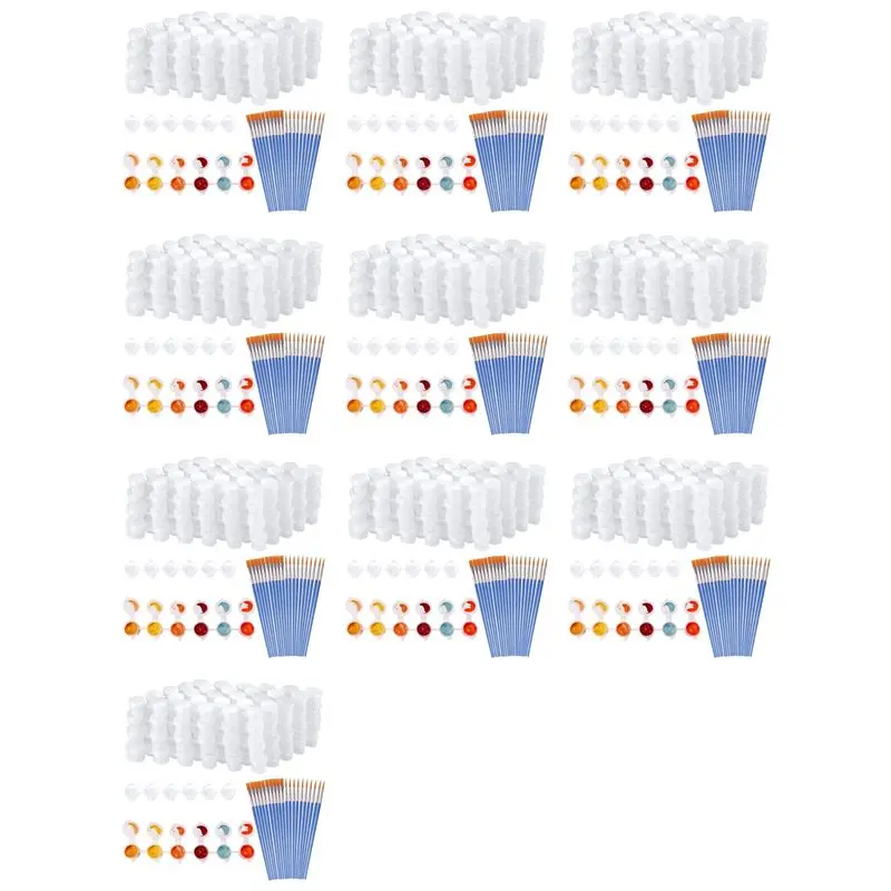 

200 полосок, 1200 горшков, пустые полоски для краски и 200 кистей для краски, чашки для краски, прозрачные пластиковые контейнеры для хранения, 3 мл