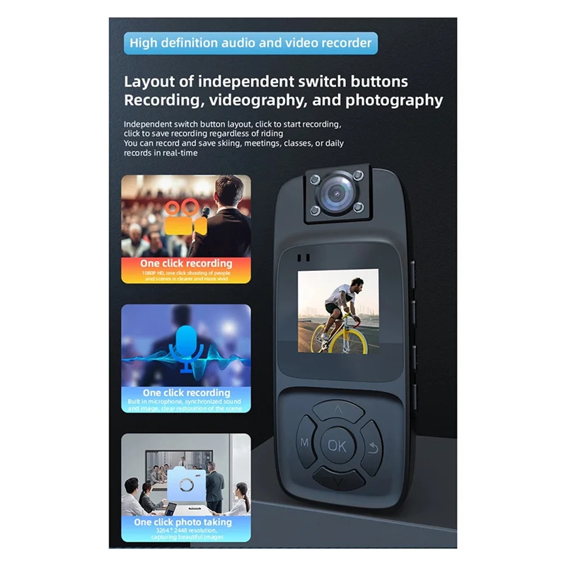 B04C-Portable Wifi Camera 4K HD Miniature Camcorder Digital Video Recorder Back Clip Body Cam Night Vision Sports Design