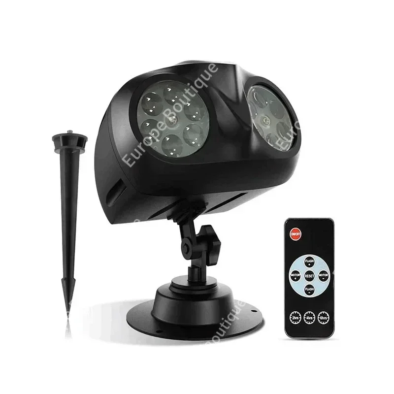 Proyector de copo de nieve LED de doble tubo, luces de proyección navideña, lámpara impermeable para exteriores, foco de nieve para fiesta navideña de Navidad