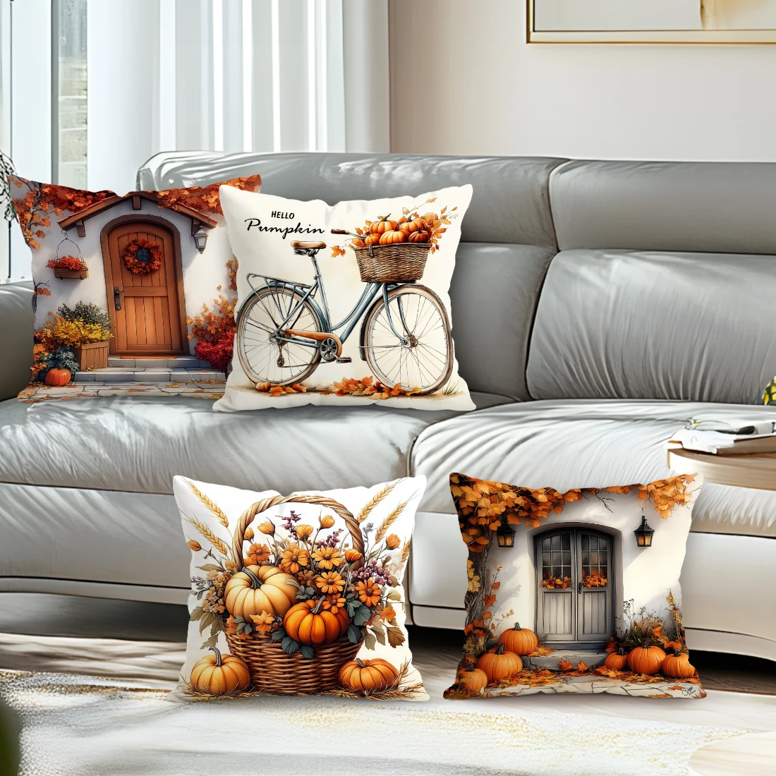 

Retro Autumn Pattern Decorative Cushions Pillowcase Polyester Cushion Cover Throw Pillow Sofa Decoration Pillowcover Home Decor